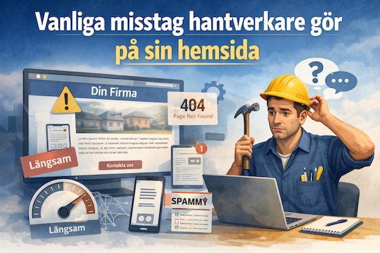 Vanliga misstag hantverkare gör på sin hemsida