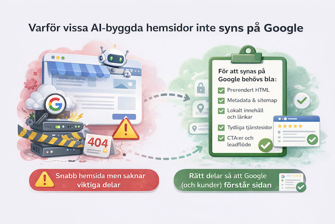 Varför vissa AI-byggda hemsidor inte syns på Google