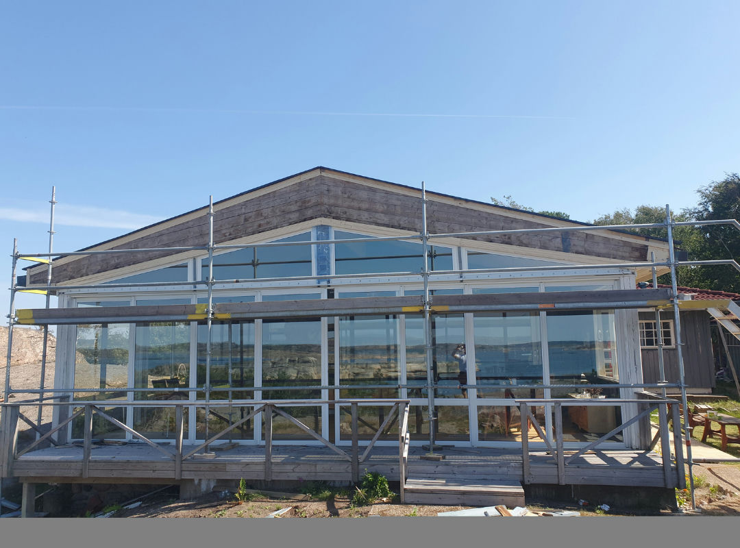 Fasadrenovering på uterum