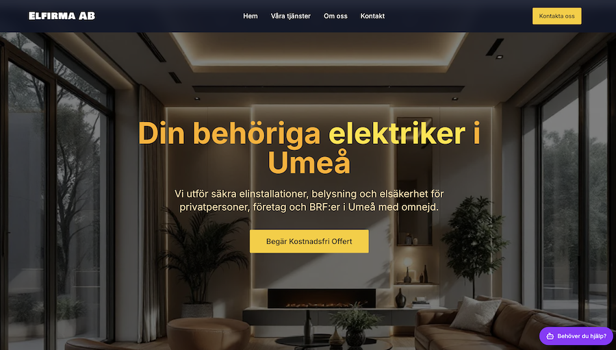 Hemsida till elektriker i Umeå
