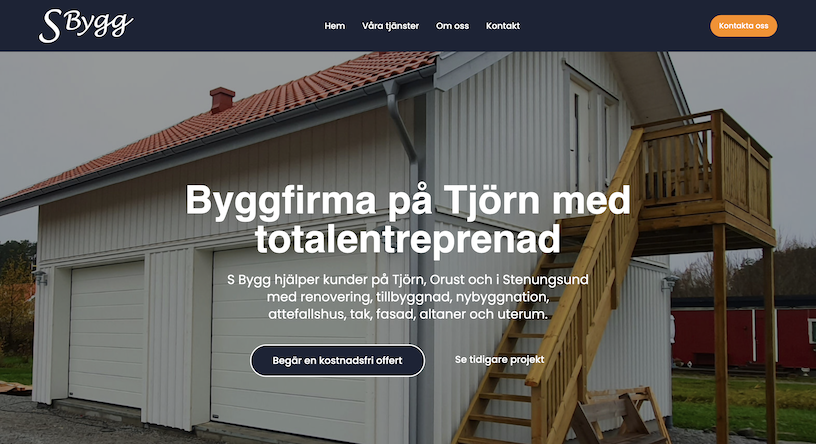 Hemsida till S Bygg AB