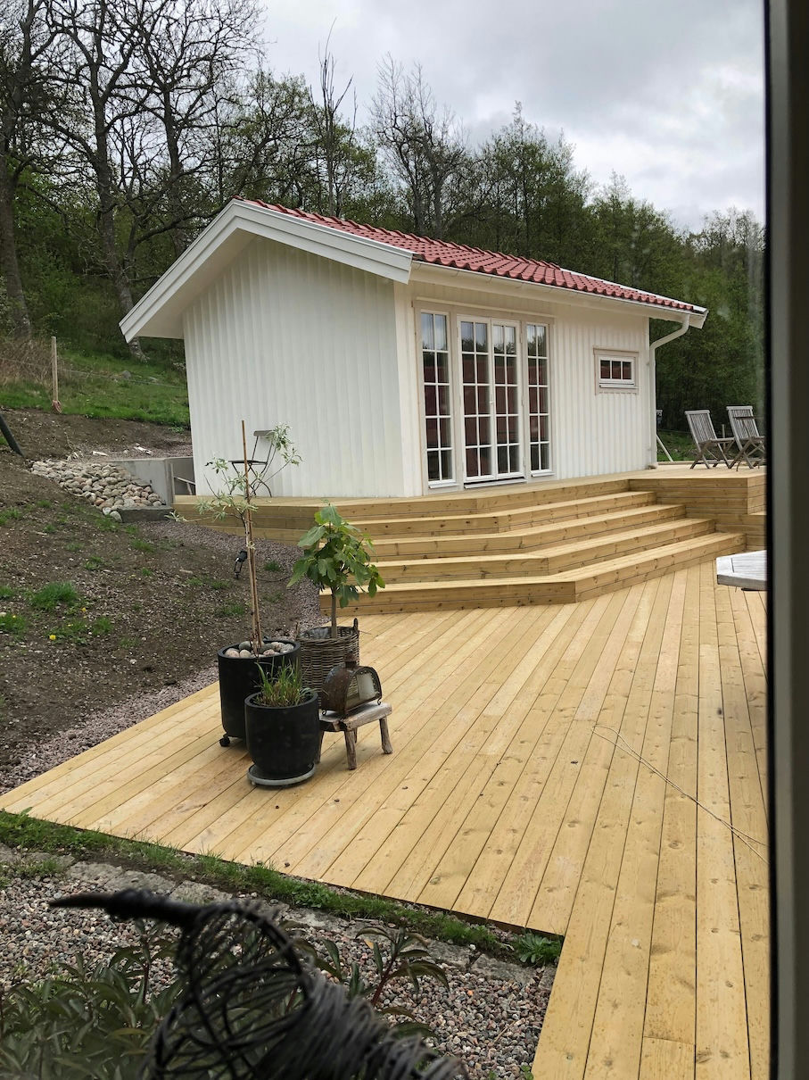 Byggnation av bastu på Örn